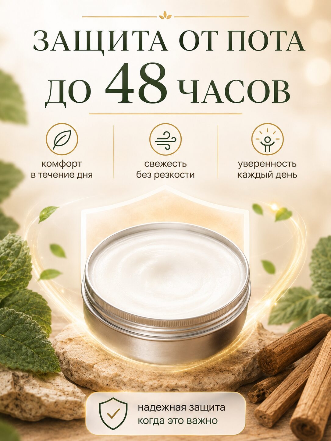 Пачули и сандал - натуральный кремовый дезодорант Аурасо, парфюмированный, для женщин и мужчин, унисекс — изображение 2