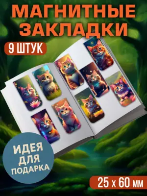 Набор магнитных закладок, 9 штук