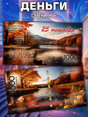 Деньги сувенирные, памятная банкнота 1000 тенге