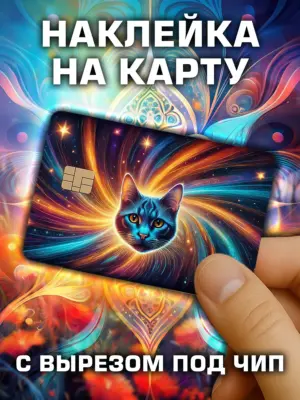 Наклейка на банковскую карту, вырез под чип, винил