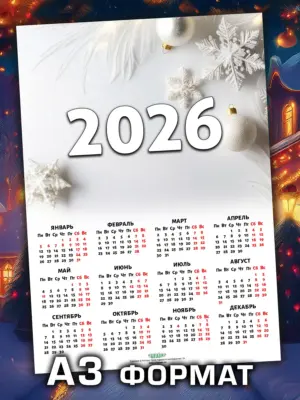 Календарь 2026, листовой настенный, формат А3