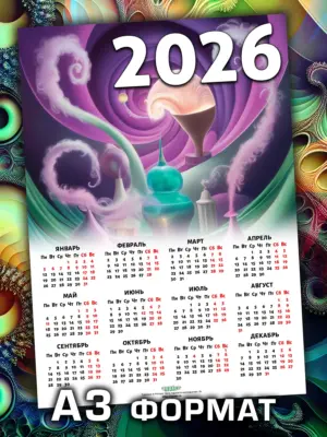 Календарь 2026, листовой настенный, формат А3, 30 на 40 см