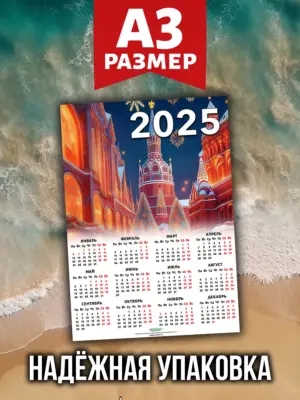 Календарь 2026, листовой настенный, формат А3, 30 на 40 см