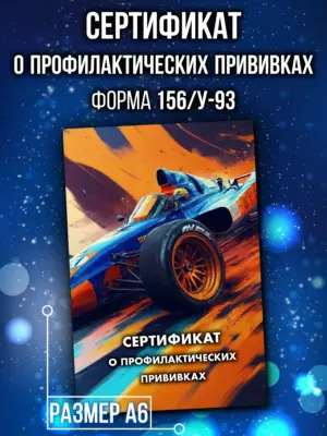 Сертификат о профилактических прививках для детей, формат А6
