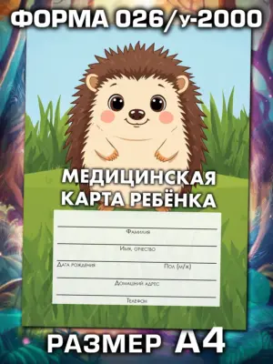 Медицинская карта ребёнка в детский сад и школу большая, А4