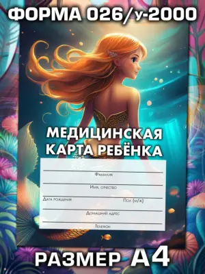 Медицинская карта ребёнка в детский сад и школу большая, А4