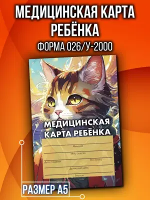 Медицинская карта в детский сад и школу, формат А5
