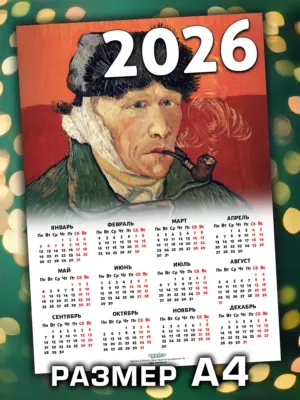 Календарь 2026, листовой настенный, формат А4