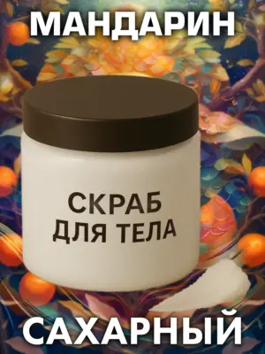 Мандарин - натуральный сахарный скраб для тела, 500 г