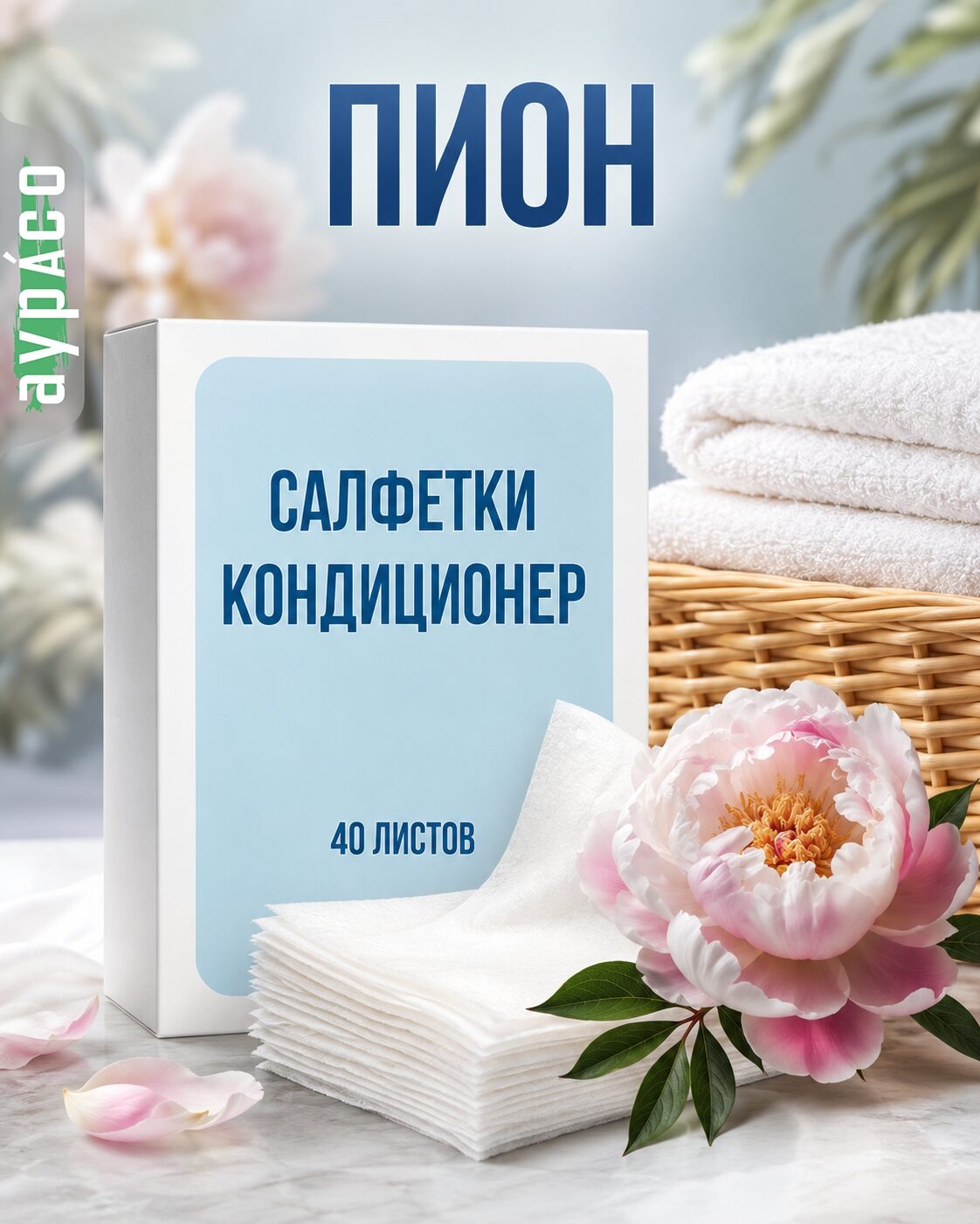 Кондиционер для белья салфетки в сушильную машину 40 шт.