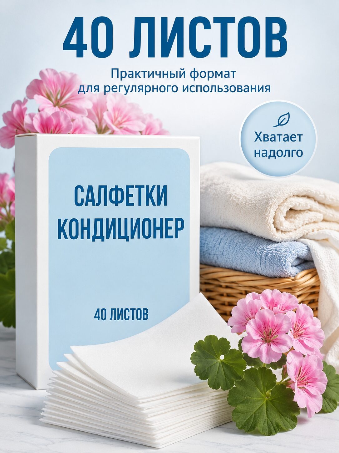 Кондиционер для белья салфетки в сушильную машину 40 шт. — изображение 6