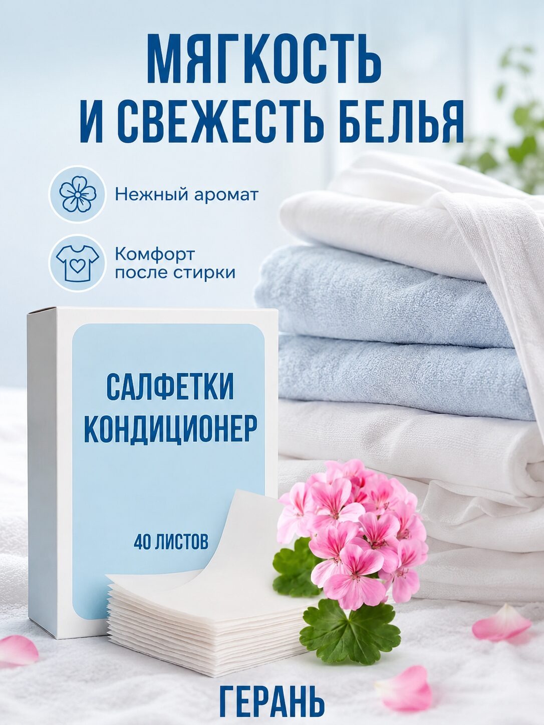 Кондиционер для белья салфетки в сушильную машину 40 шт. — изображение 3