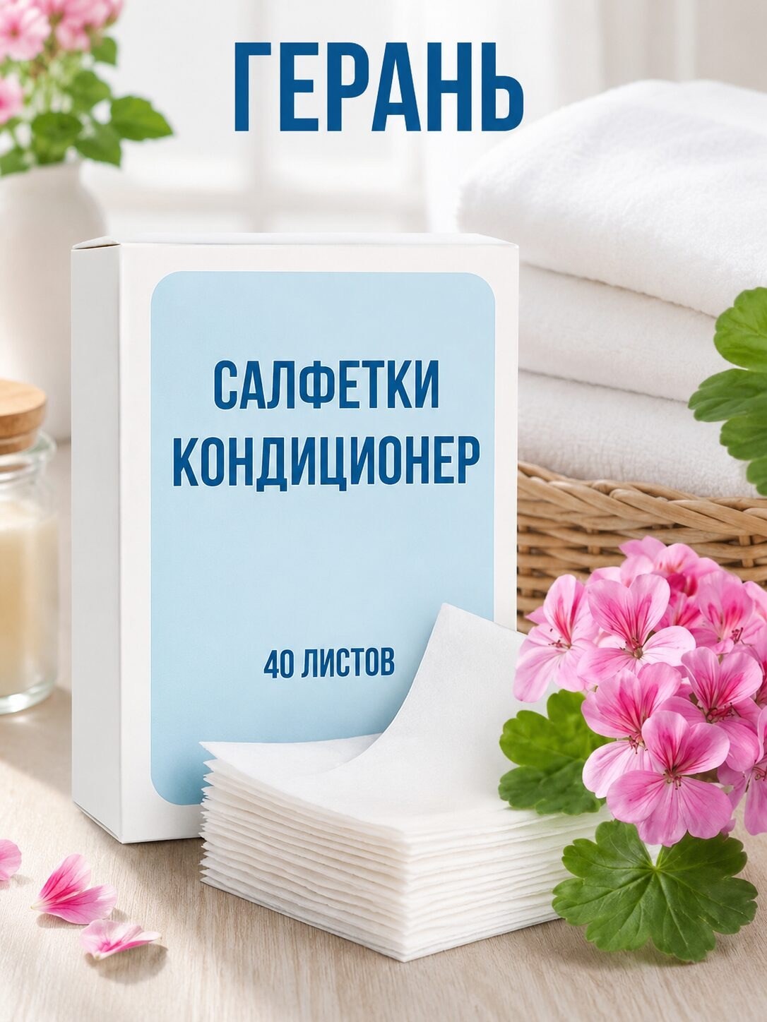 Кондиционер для белья салфетки в сушильную машину 40 шт.