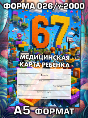 Медицинская карта в школу и детский сад, формат А5