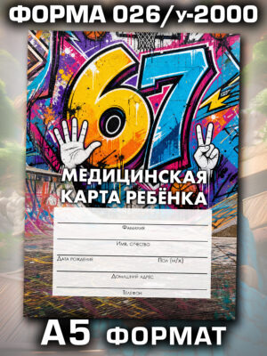 Медицинская карта в школу и детский сад, формат А5