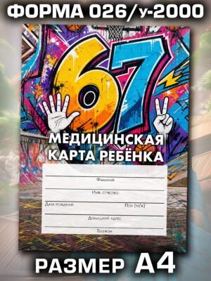 Медицинская карта в школу и детский сад, размер А4