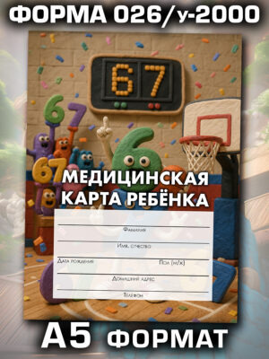 Медицинская карта в школу и детский сад, формат А5