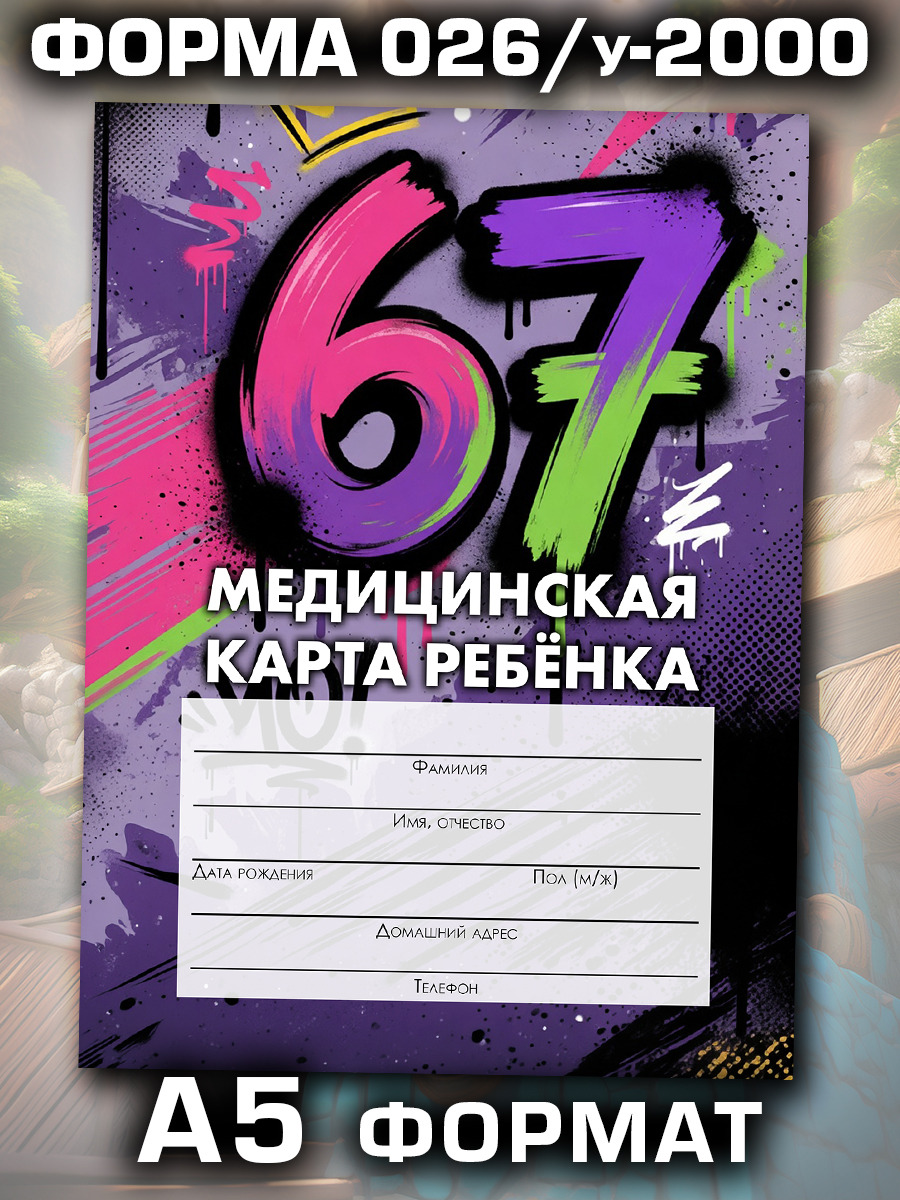 Медицинская карта в школу и детский сад, формат А5