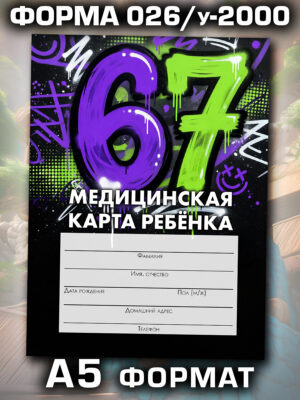 Медицинская карта в школу и детский сад, формат А5
