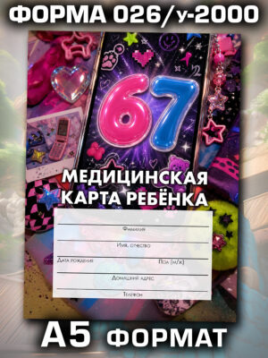 Медицинская карта в школу и детский сад, формат А5