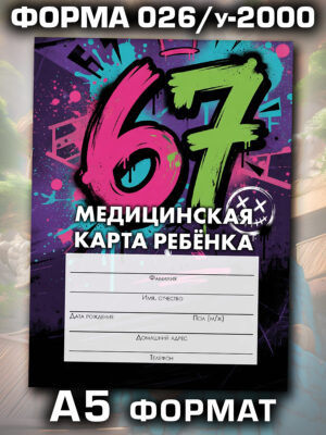 Медицинская карта в школу и детский сад, формат А5