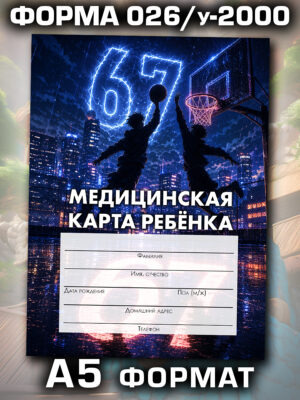 Медицинская карта в школу и детский сад, формат А5