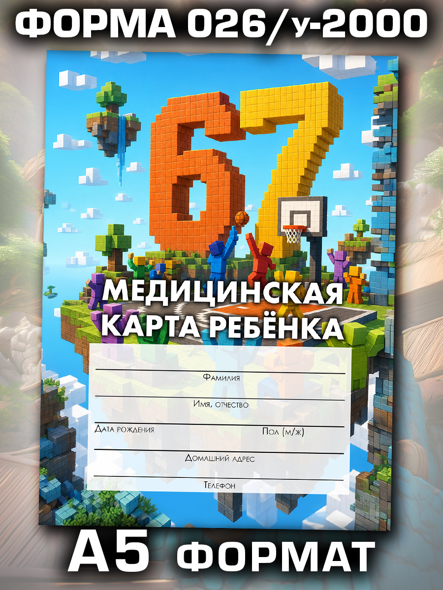 Медицинская карта в школу и детский сад, формат А5