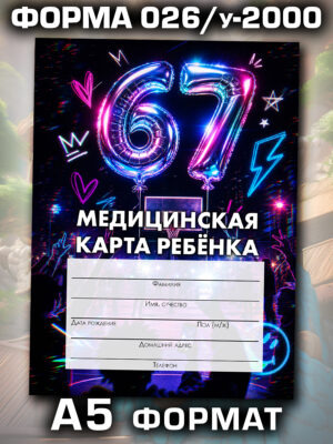 Медицинская карта в школу и детский сад, формат А5