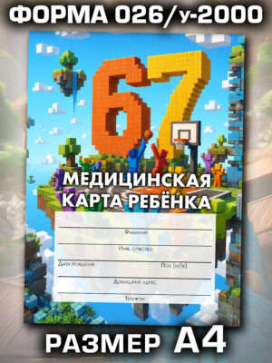 Медицинская карта в школу и детский сад, формат А4
