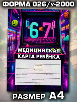 Медицинская карта в школу и детский сад, формат А4